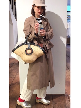 「TEMBEA（テンベア）のアイテム（帽子）」を使った、quruminさん（レディース・162cm）の春コーディネート