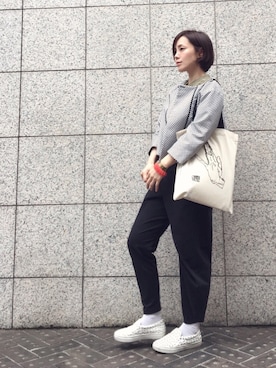 「ショート丈ジャケット」｜「アイテム（アクセサリー）」を使った、quruminさん（レディース・162cm）の春コーディネート