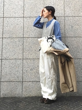 「アニエスベー」｜「アイテム（サロペット/オーバーオール）」を使った、quruminさん（レディース・162cm）の秋コーディネート