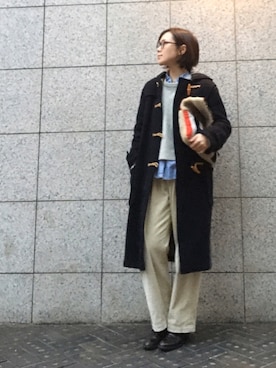 「レースアップシューズ」｜「アイテム（ダッフルコート）」を使った、quruminさん（レディース・162cm）の冬コーディネート