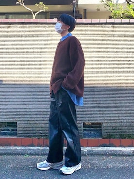 「FEKETE（フェケテ）のアイテム（パンツ）」を使った、Utoさん（メンズ・169cm）の秋コーディネート