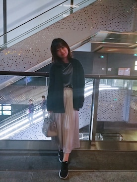 「アイテム（ドレス、シルバー系）」を使った、果果酱さん（レディース・158cm）の秋コーディネート