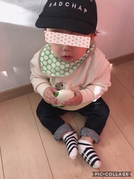 「INSECT COLLECTION（インセクトコレクション）のアイテム」を使った、そうぱんまんさん（キッズ・70cm）の冬コーディネート