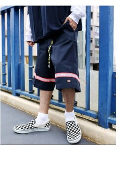 「Dickies（ディッキーズ）のアイテム（パンツ、ブラック系）」を使った、はるさめにーさん。さん（メンズ・174cm）の冬コーディネート