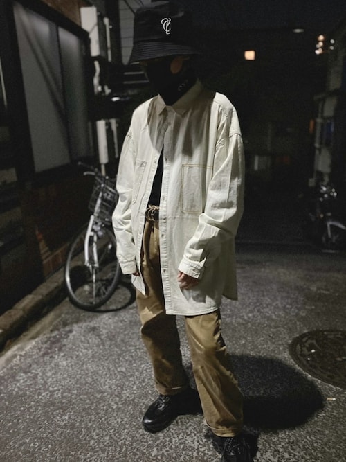 フォースメント Forcement ルーズデザインシャツ （ホワイト） Y's for men（ワイズフォーメン）2025SS｛チャイナボタン