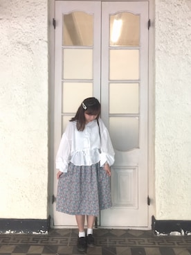 「mystic（ミスティック）の袖タックボリュームブラウス（シャツ/ブラウス）」を使った、Sheeta ❁さん（レディース・155cm）の冬コーディネート