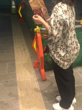 「アイテム（シャツ/ブラウス、ブラウン系）」を使った、　　7ちゃさん（レディース・152cm）の夏コーディネート