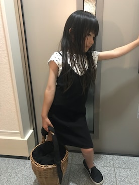 「おんなのこコーデ」｜「アイテム（スリッポン）」を使った、ゆあときどきのあさん（キッズ・100cm）の春コーディネート