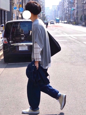 「Lui's（ルイス）のアイテム（その他トップス）」を使った、とっしーさん（メンズ・184cm）の春コーディネート