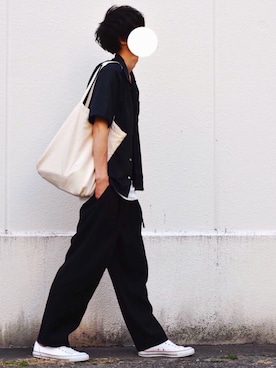 「STUDIOUS（ステュディオス）のアイテム（パンツ）」を使った、とっしーさん（メンズ・184cm）の春コーディネート