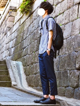 「Paul Smith（ポールスミス）のアイテム（パンツ）」を使った、とっしーさん（メンズ・184cm）の春コーディネート