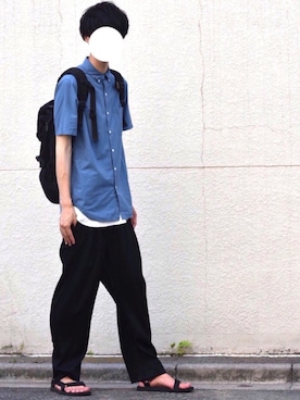 「CULLNI（クルニ）のアイテム（パンツ）」を使った、とっしーさん（メンズ・184cm）の夏コーディネート