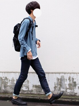 「417 EDIFICE（フォーワンセブンエディフィス）のアイテム（トップス）」を使った、とっしーさん（メンズ・184cm）の秋コーディネート
