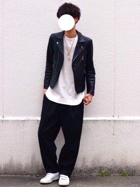 「STUDIOUS（ステュディオス）のアイテム（パンツ）」を使った、とっしーさん（メンズ・184cm）の夏コーディネート