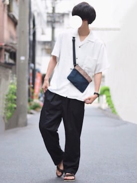 「suicoke（スイコック）のアイテム」を使った、とっしーさん（メンズ・184cm）の夏コーディネート