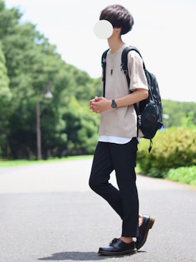 「CLANE（クラネ）のアイテム（パンツ）」を使った、とっしーさん（メンズ・184cm）の夏コーディネート