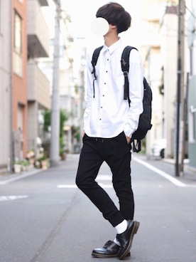 「Dr. Martens（ドクターマーチン）のDr.Martens (ドクターマーチン)/1461 3EYE GIBSON SHOES（その他シューズ）」を使った、とっしーさん（メンズ・184cm）の秋コーディネート