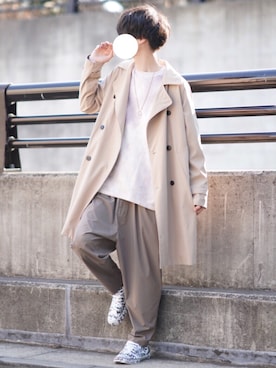 「HARE（ハレ）のアイテム（スウェット）」を使った、とっしーさん（メンズ・184cm）の冬コーディネート