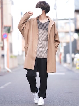 「CASPER JOHN（キャスパージョン）のアイテム（その他アウター）」を使った、とっしーさん（メンズ・184cm）の春コーディネート