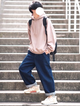 「プルオーバーパーカー」｜「アイテム（その他）」を使った、とっしーさん（メンズ・184cm）の春コーディネート
