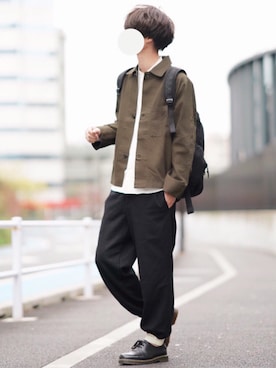 「STUDIOUS（ステュディオス）のアイテム（トップス）」を使った、とっしーさん（メンズ・184cm）の春コーディネート