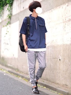 「Dr. Martens（ドクターマーチン）のDr.Martens / ドクターマーチン 1461 3EYE GIBSON SHOE 3ホール ギブソン シューズ ブーツ（ブーツ）」を使った、とっしーさん（メンズ・184cm）の夏コーディネート