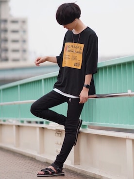 「SHAREEF（シャリーフ）のアイテム」を使った、とっしーさん（メンズ・183cm）の夏コーディネート