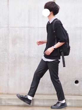 「DOOPZ（ドープス）のアイテム（スラックス）」を使った、とっしーさん（メンズ・184cm）の夏コーディネート