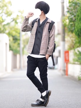 「EMMA CLOTHES（エマクローズ）のアイテム（ブルゾン）」を使った、とっしーさん（メンズ・184cm）の秋コーディネート