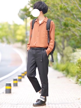 「靴下屋（クツシタヤ）のアイテム」を使った、とっしーさん（メンズ・184cm）の秋コーディネート
