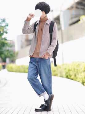 「EMMA CLOTHES（エマクローズ）のアイテム（ブルゾン）」を使った、とっしーさん（メンズ・184cm）の秋コーディネート