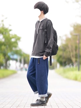 「靴下屋（クツシタヤ）のアイテム」を使った、とっしーさん（メンズ・184cm）の秋コーディネート