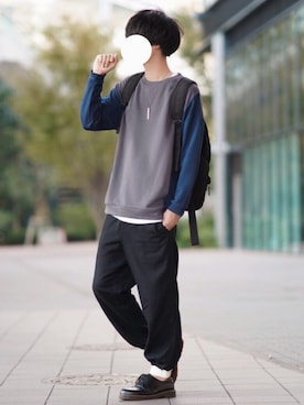 「DOOPZ（ドープス）のアイテム（スウェット）」を使った、とっしーさん（メンズ・184cm）の秋コーディネート