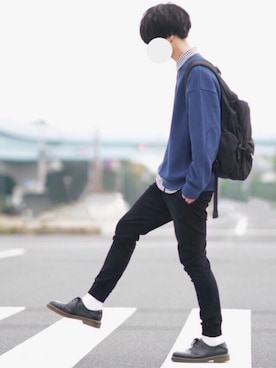 「Dr. Martens（ドクターマーチン）のDr.Martens / ドクターマーチン 1461 3EYE GIBSON SHOE 3ホール ギブソン シューズ ブーツ（ブーツ）」を使った、とっしーさん（メンズ・184cm）の秋コーディネート