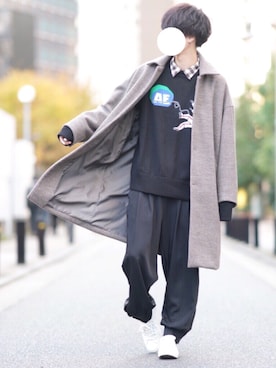 「ADER error（アーダーエラー）のアイテム（トップス）」を使った、とっしーさん（メンズ・184cm）の冬コーディネート