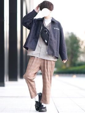 「ADER error（アーダーエラー）のアイテム」を使った、とっしーさん（メンズ・184cm）の冬コーディネート