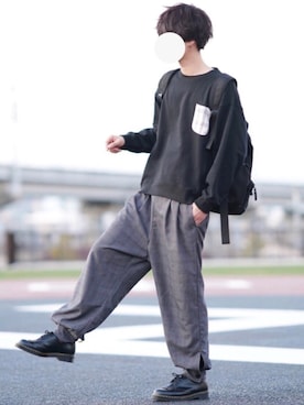 「ZIP FIVE（ジップファイブ）のアイテム（スウェット）」を使った、とっしーさん（メンズ・184cm）の冬コーディネート