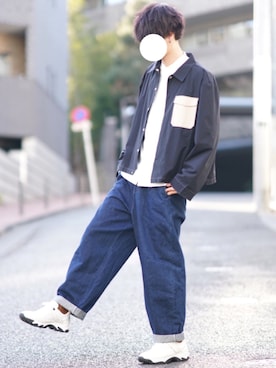 「STUDIOUS（ステュディオス）のアイテム（トップス）」を使った、とっしーさん（メンズ・184cm）の春コーディネート
