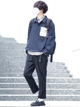 「DOOPZ（ドープス）のアイテム（スラックス）」を使った、とっしーさん（メンズ・184cm）の春コーディネート