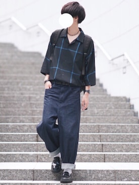 「ADER error（アーダーエラー）のアイテム」を使った、とっしーさん（メンズ・184cm）の夏コーディネート