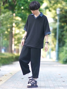 「SHAREEF（シャリーフ）のアイテム」を使った、とっしーさん（メンズ・184cm）の夏コーディネート