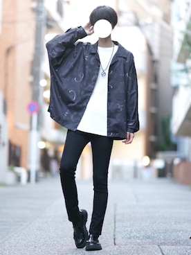 「DOOPZ（ドープス）のDOOPZ ツイルスキニー（デニムパンツ）」を使った、とっしーさん（メンズ・184cm）の秋コーディネート