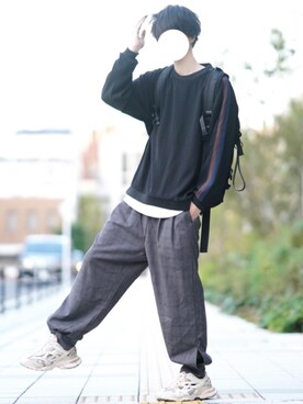「DOOPZ（ドープス）のアイテム（スウェット）」を使った、とっしーさん（メンズ・184cm）の秋コーディネート