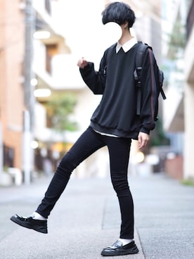 「DOOPZ（ドープス）のアイテム（スウェット）」を使った、とっしーさん（メンズ・184cm）の秋コーディネート