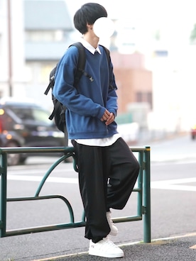 「DOOPZ（ドープス）のアイテム（スウェット）」を使った、とっしーさん（メンズ・184cm）の秋コーディネート