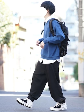 「DOOPZ（ドープス）のアイテム（スウェット）」を使った、とっしーさん（メンズ・184cm）の春コーディネート