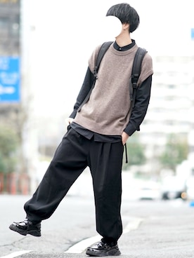 「DOOPZ（ドープス）のアイテム（バッグ）」を使った、とっしーさん（メンズ・184cm）の春コーディネート