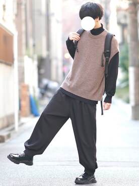「DOOPZ（ドープス）のアイテム（バッグ）」を使った、とっしーさん（メンズ・184cm）の冬コーディネート
