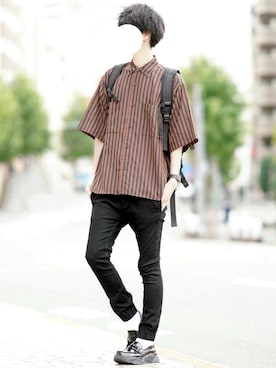 「DOOPZ（ドープス）のアイテム（バッグ）」を使った、とっしーさん（メンズ・184cm）の春コーディネート