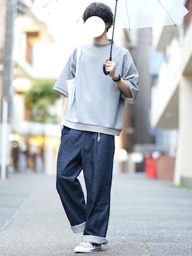 「Tシャツ」｜とっしーさん（メンズ・184cm）の春コーディネート